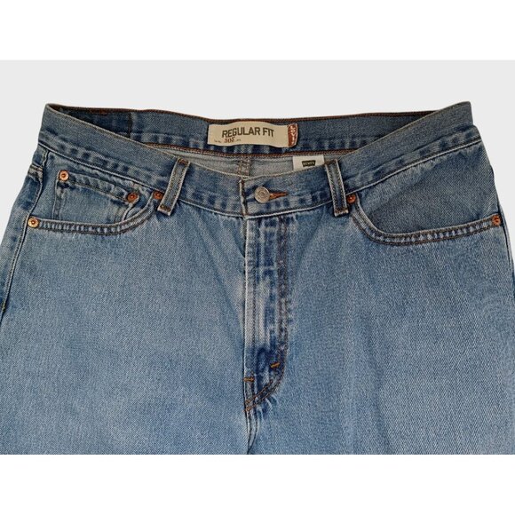 Levis 505 Jeans Mens 36x32 Blue Regular Fit Straight Leg Denim Made Lesotho - Picture 2 of 9